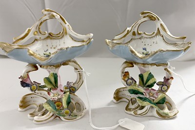 Lot 417 - Two English porcelain flower decorated vases