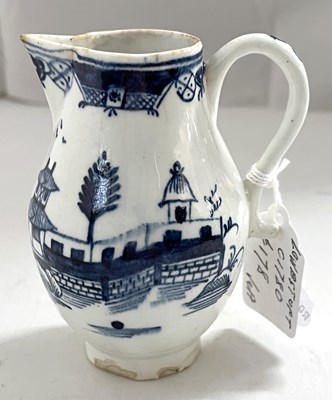 Lot 420 - A Lowestoft porcelain sparrow beak jug circa...