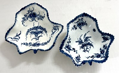 Lot 425 - Two 18th Century Worcester pickle dishes with...