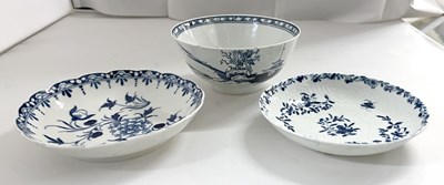 Lot 435 - A Liverpool slop bowl with blue and white...