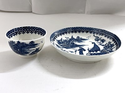 Lot 450 - A Caughley tea bowl and saucer with the...