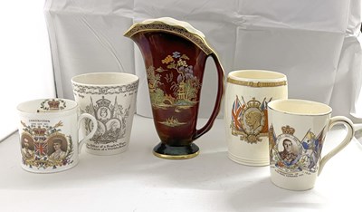 Lot 474 - A Crown Devon Rouge Royale jug together with...