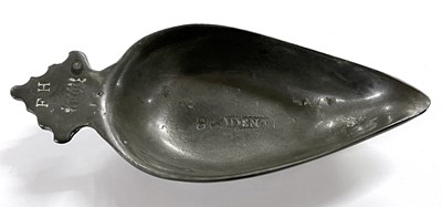 Lot 488 - An early 19th Century pewter pap boat, the...