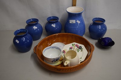 Lot 142 - Mixed Lot: Various modern blue pottery vases,...