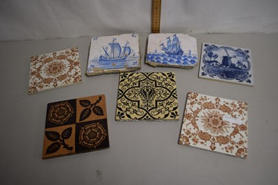 Lot 149 - Two antique Delft tiles decorated with tall...