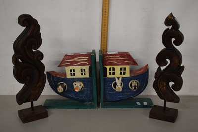 Lot 159 - A pair of novelty boat formed book ends...