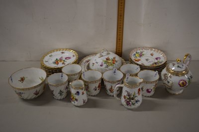 Lot 192 - A Dresden floral and gilt decorated tea set