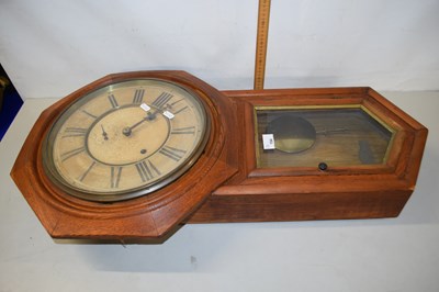 Lot 194 - A late Victorian drop dial wall clock in light...