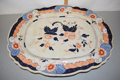 Lot 199 - A very large Victorian drainer meat plate (a/f)