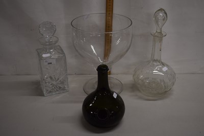 Lot 206 - Mixed Lot: Two decanters, a large rummer style...