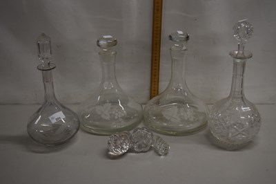 Lot 208 - Four various decanters and further stoppers