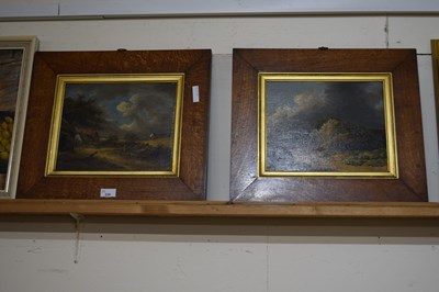 Lot 228 - A pair of 19th Century oil on board studies of...