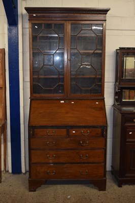 Lot 244 - An Edwardian mahogany bureau bookcase with...