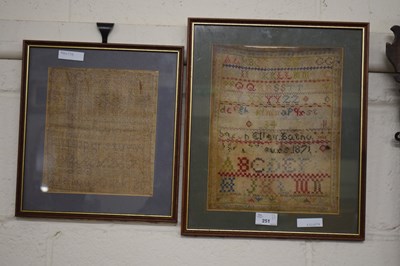 Lot 251 - Two 19th Century needlework samplers, one...