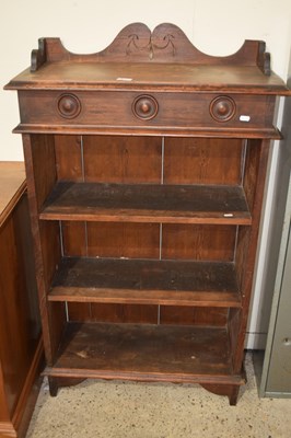 Lot 317 - Late 19th Century oak open front bookcase with...