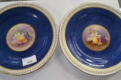 Lot 426 - Two New Chelsea Staffordshire plates painted...