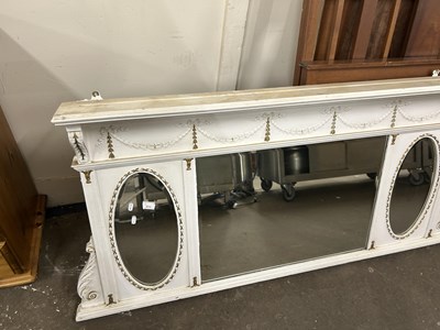 Lot 613 - Victorian white painted triple over mantel mirror