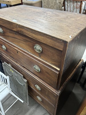 Lot 658 - Georgian mahogany four drawer chest for repair