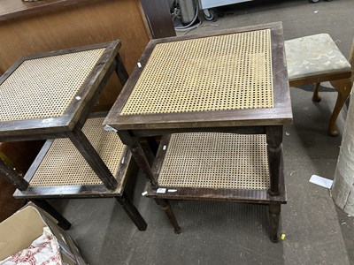 Lot 666 - Four rattan covered coffee tables