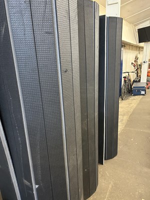 Lot 714 - Three rolls of carpet covered matting
