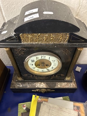 Lot 533 - A black slate and marble and gilt trimmed...