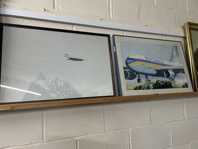 Lot 728 - Tupolev Tu-144 by John York 1984, framed and...
