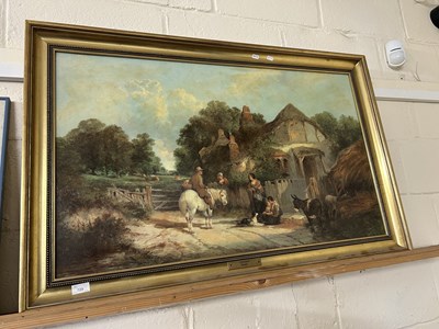 Lot 729 - Cottages by Shayer, reproduction print in gilt...