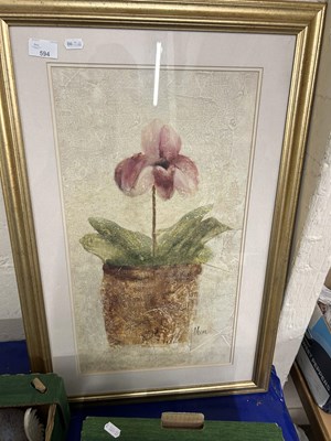 Lot 594 - Study of a lily in a pot, print, signed Blum...