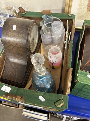 Lot 595 - Mixed Lot: Mantel clock, glass ware and other...