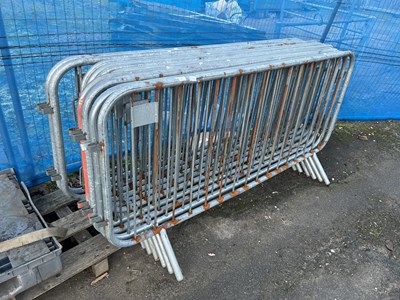 Lot 319 - Ten crowd control metal railings