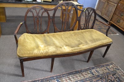 Lot 514 - 19th Century oak and hardwood sofa with...