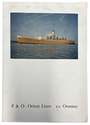 Lot 1115 - P & O - Orient Lines, S S Oronsay Dinner Menu,...