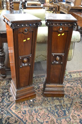 Lot 516 - A pair of Victorian hardwood jardiniere stands...