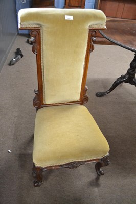 Lot 508 - Victorian walnut framed high back prayer chair...