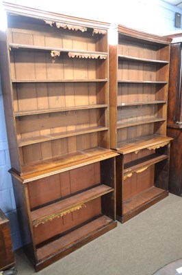 Lot 522 - A pair of late 19th Century mahogany bookcase...