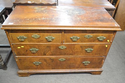 Lot 526 - An 18th Century walnut chest of drawers with...