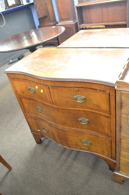 Lot 527 - A Georgian style walnut veneered serpentine...