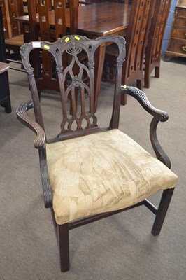 Lot 535 - A George III mahogany carver chair with...