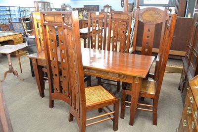 Lot 614 - 20th Century hardwood dining room suite...