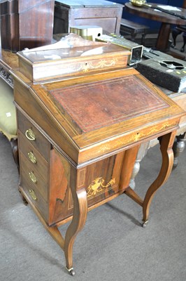 Lot 542 - Late 19th Century rosewood and inlaid...