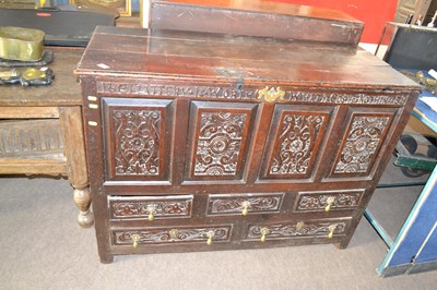 Lot 546 - A 17th Century oak mule chest with four...