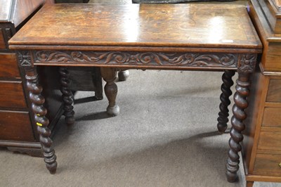 Lot 547 - A Victorian oak card table with fold over...