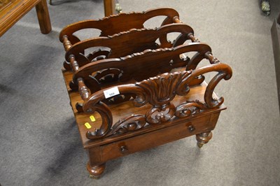 Lot 589 - A Victorian rosewood Canterbury magazine rack,...