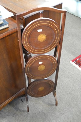 Lot 609 - An Edwardian mahogany three tier cake stand...