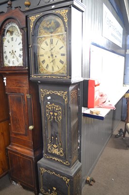 Lot 608 - A Scottish long case clock with painted arched...