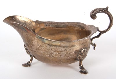 Lot 3 - A late Victorian silver sauce boat of typical...