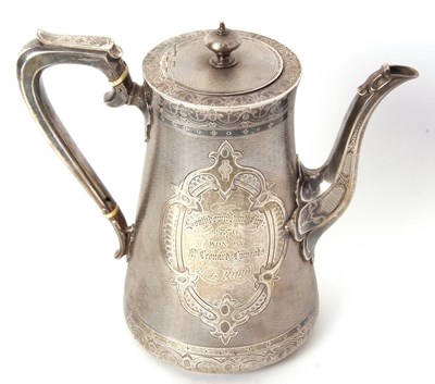 Lot 6 - A Victorian silver coffee pot of tapering...