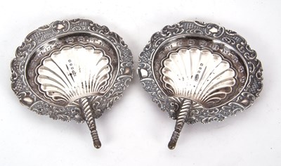 Lot 29 - A pair of Victorian dishes with raised scroll...