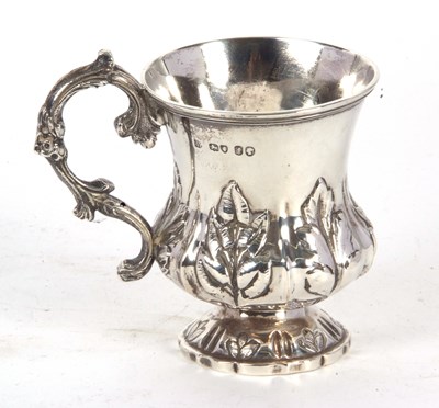 Lot 37 - A Victorian silver christening mug having a...