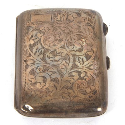 Lot 46 - A George V silver cigarette case chased and...